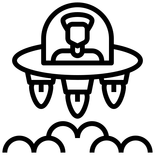 Space capsule science spacecraft transport icon