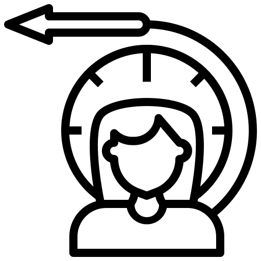Time arrow left user duration icon