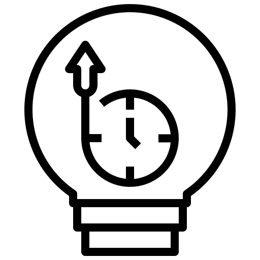 Time watch light bulb future icon