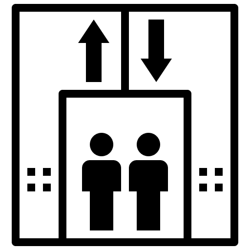 Lift doors people electronics icon