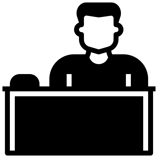 Reception user desk receptionist icon Reception user desk receptionist icon
