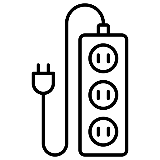 Extension cord electronics power plug icon