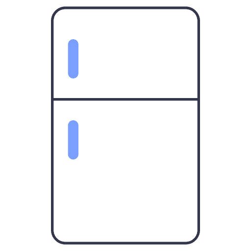 Refrigerator kitchen food and restaurant fridge icon