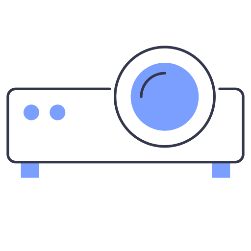 Video projection technology electronics multimedia icon Video projection technology electronics multimedia icon