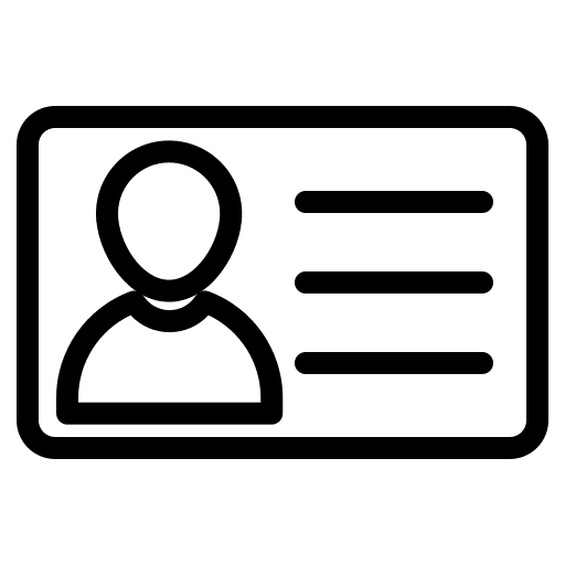 Id card business card user identification icon