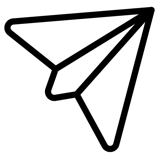 Send paper plane mail plane icon
