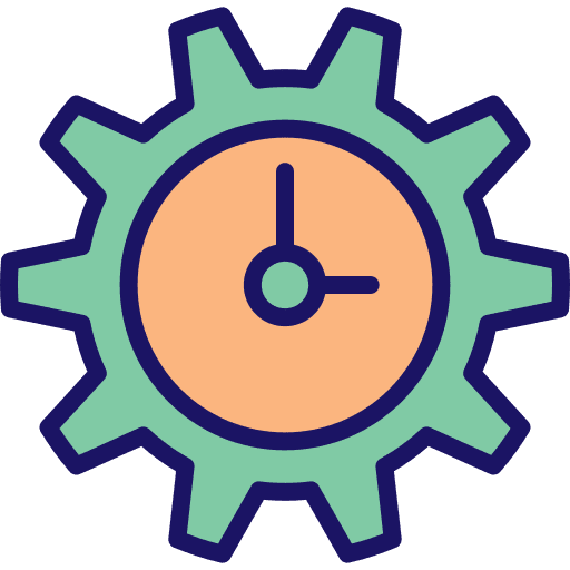 Time management management cogwheel clock icon Time management management cogwheel clock icon