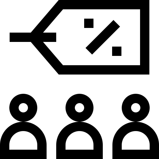 Group user discount affiliate marketing icon