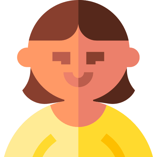 Girl young kid brown hair icon Girl young kid brown hair icon