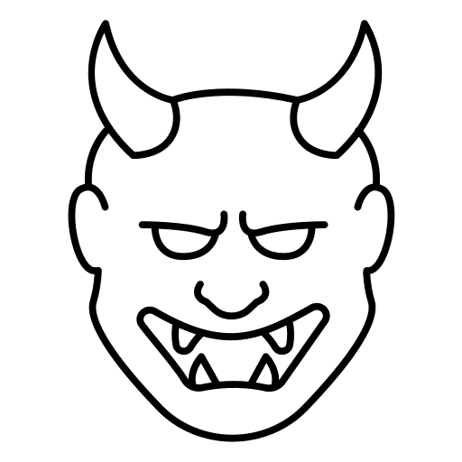 Hannya hannya japanese mask icon