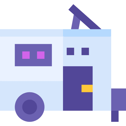 Caravan camper van recreational vehicle travel icon