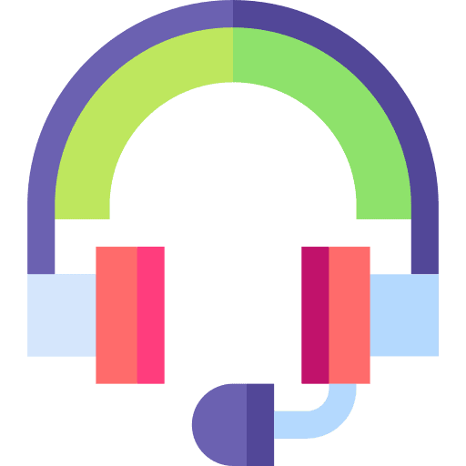 Headphones call center communications headset icon