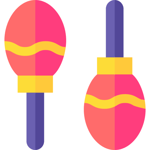 Maracas shaker pairs musical instrument icon