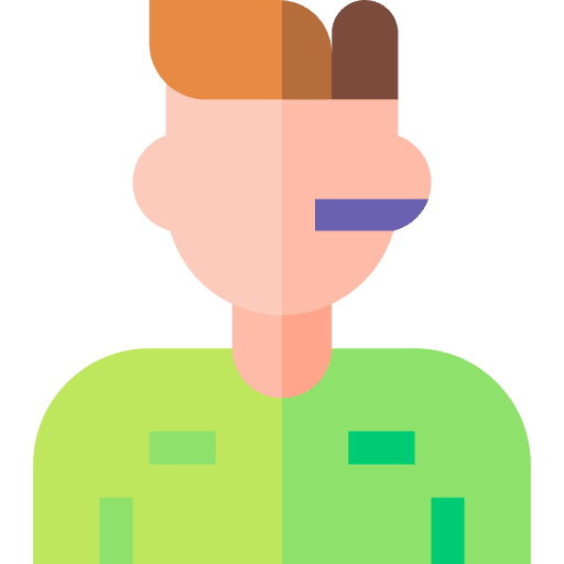 Security man brown hair earpiece user icon