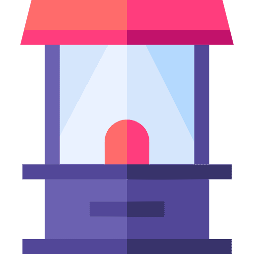 Ticket office architecture and city ticket counter entertainment icon