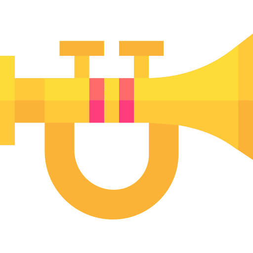 Trumpet music blues music and multimedia icon