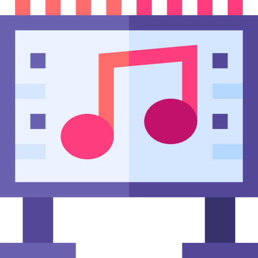 Billboard concert entertainment musical note icon