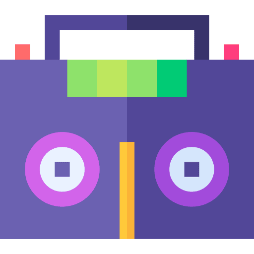 Boombox music player vintage retro icon