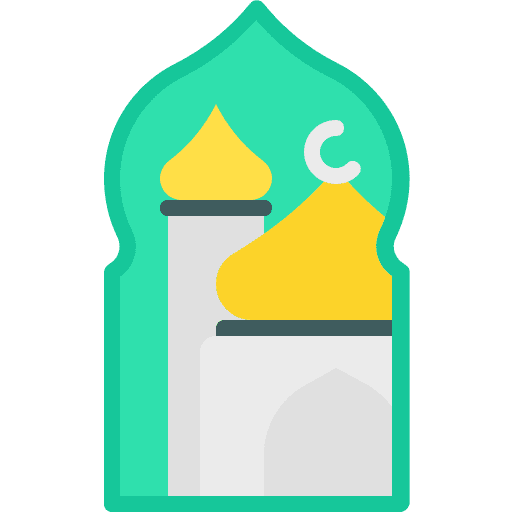 Mosque building architecture door icon