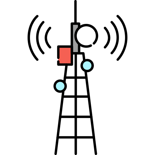 Broadcast telecommunication antenna transmission icon