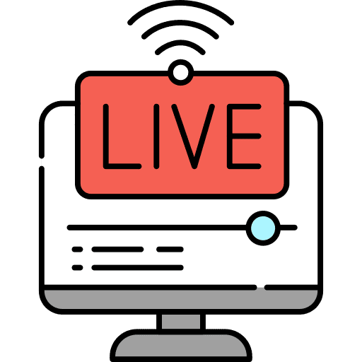 Live streaming online live streaming multimedia icon