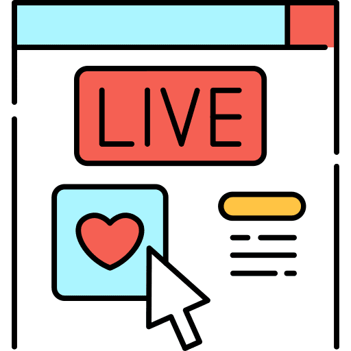 Live streaming online seo and web live streaming icon Live streaming online seo and web live streaming icon
