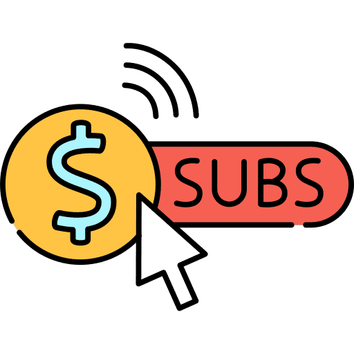 Subscribe marketing multimedia live streaming icon