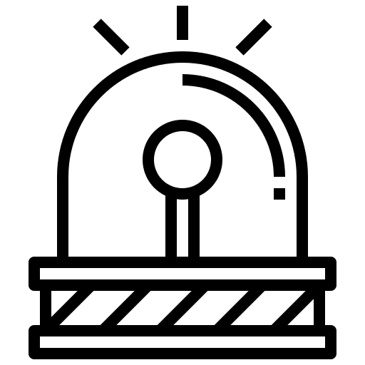 Siren alert light flashlight icon