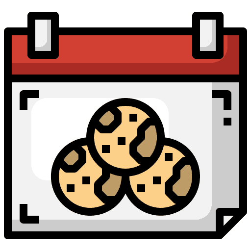 Rice cake international day calendar time and date icon