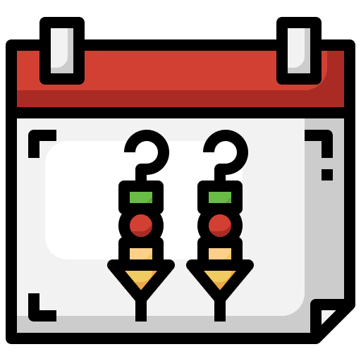 Barbecue event calendar time and date icon