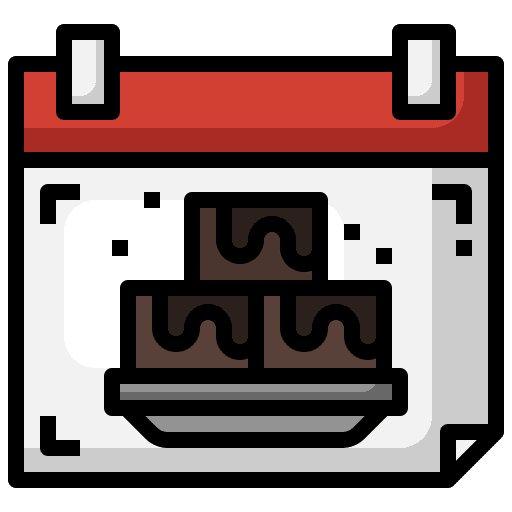 Brownie brownie international day time and date icon