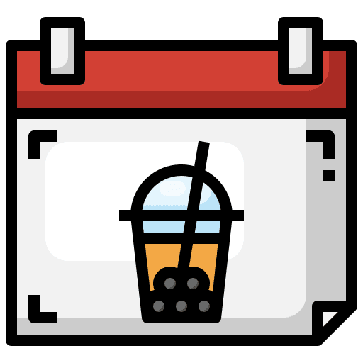 Bubble tea food and restaurant international day calendar icon