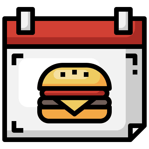 Burger time and date cheat day food and restaurant icon