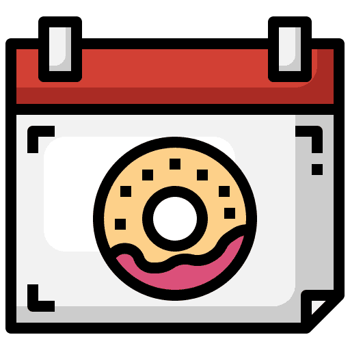 Donut cheat day time and date food and restaurant icon