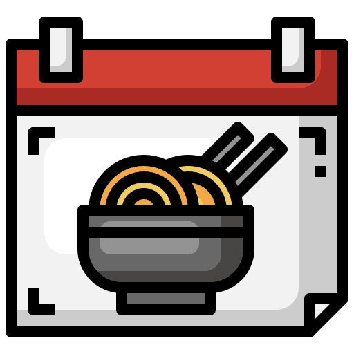 Ramen schedule international day calendar icon