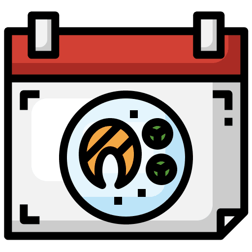Salmon calendar event time and date icon