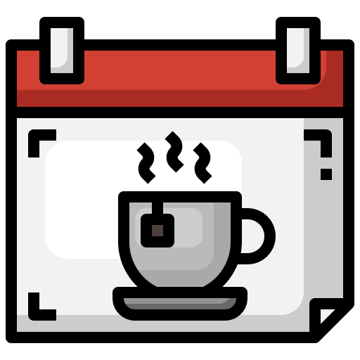 Tea time and date calendar food and restaurant icon