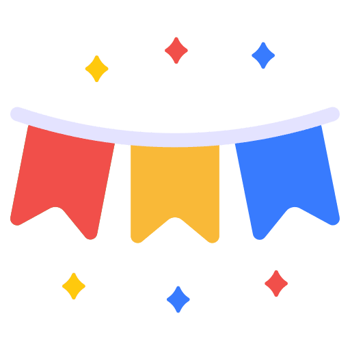 Bunting bunting garland birthday and party icon