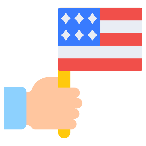 Flagpole freedom hand liberty icon