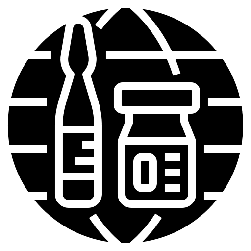 Global medicine vaccine pharmacy icon