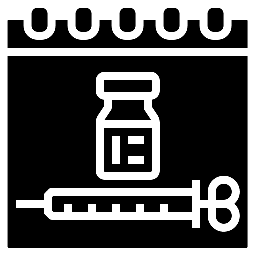 Calendar date medical appointment injection icon