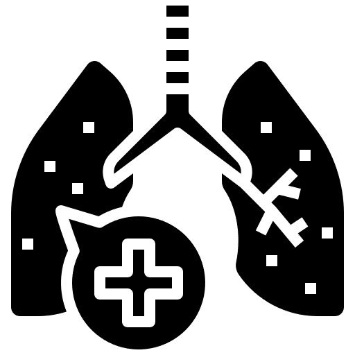 Lung check mark lung healthcare and medical icon