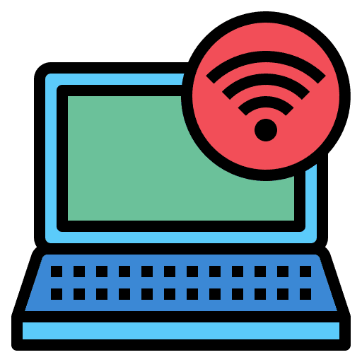 Laptop computer wifi connection icon