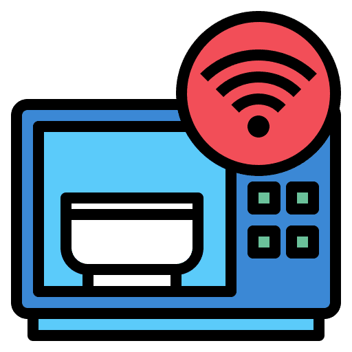 Microwave internet of things wireless connection icon