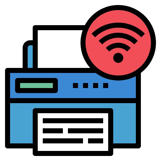 Printer internet of things office connection icon