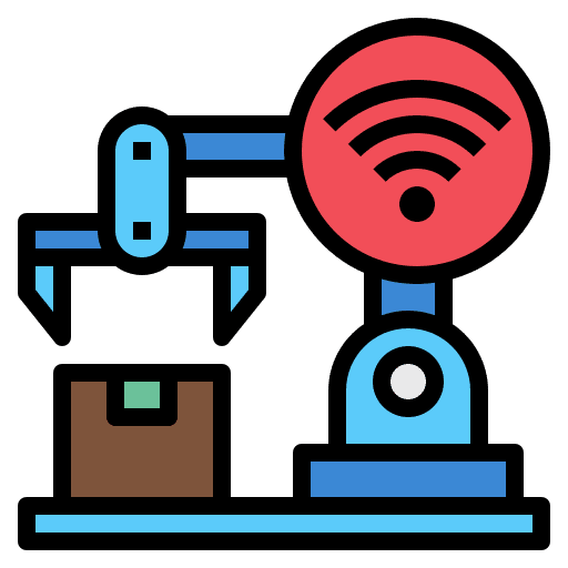 Robot arm connection connectivity wireless icon