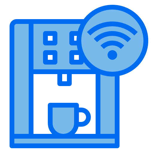 Coffee machine wifi wireless internet of things icon