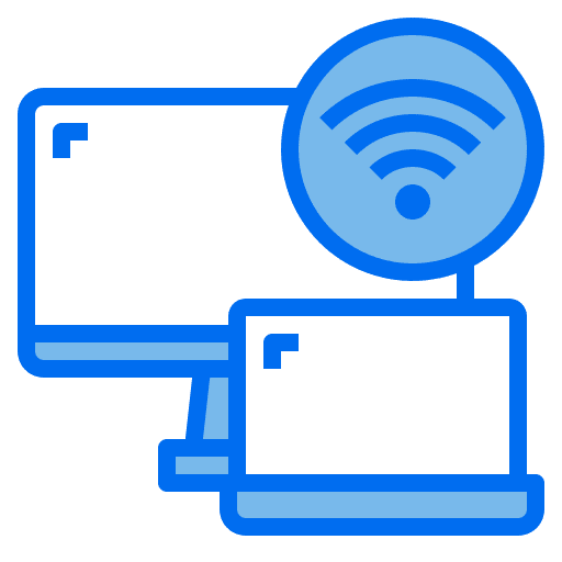 Computer laptop wireless connection icon