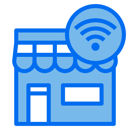 Shop connection online shop wireless icon