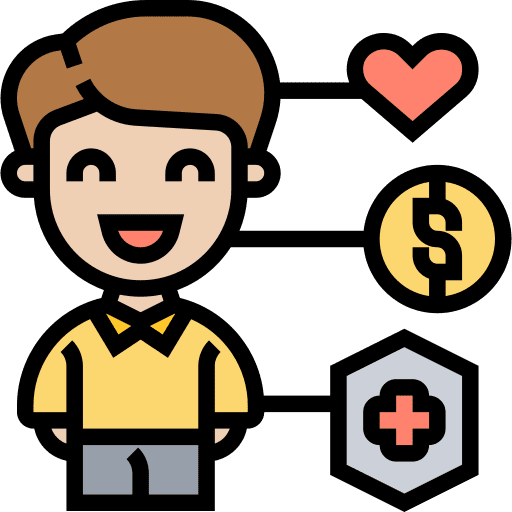 Life insurance medical security person icon Life insurance medical security person icon